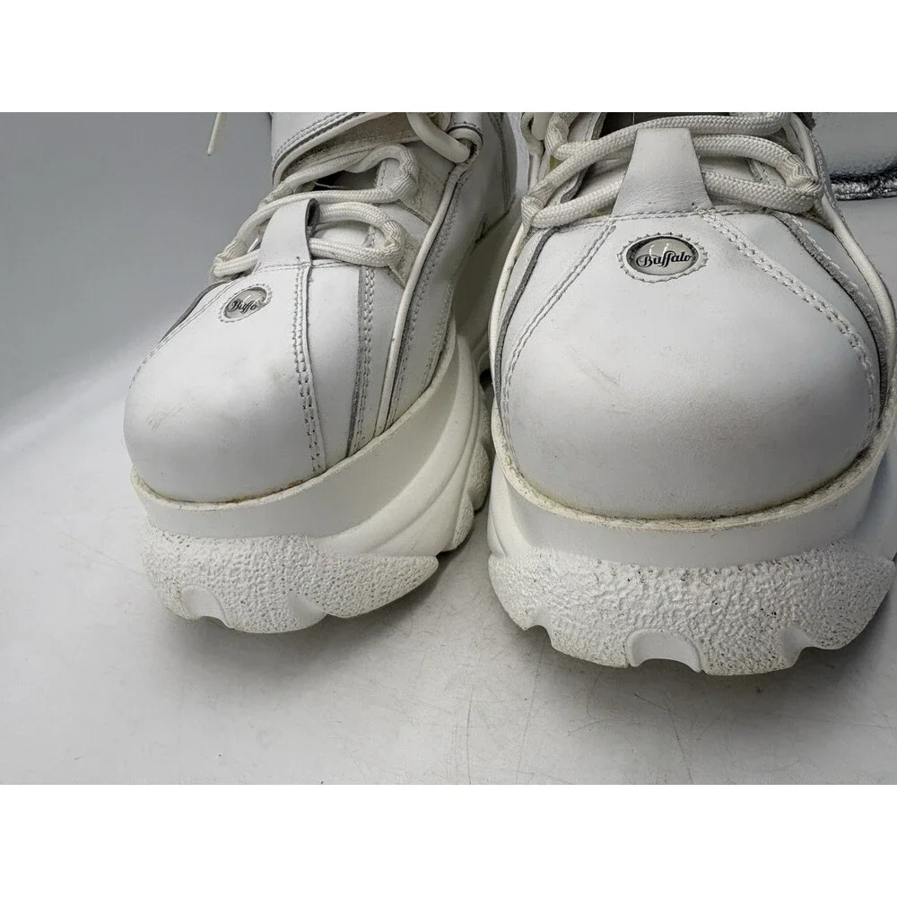 Buffalo London Platform Boots High Top Sneakers White Women’s Size 40 US 9-9.5
